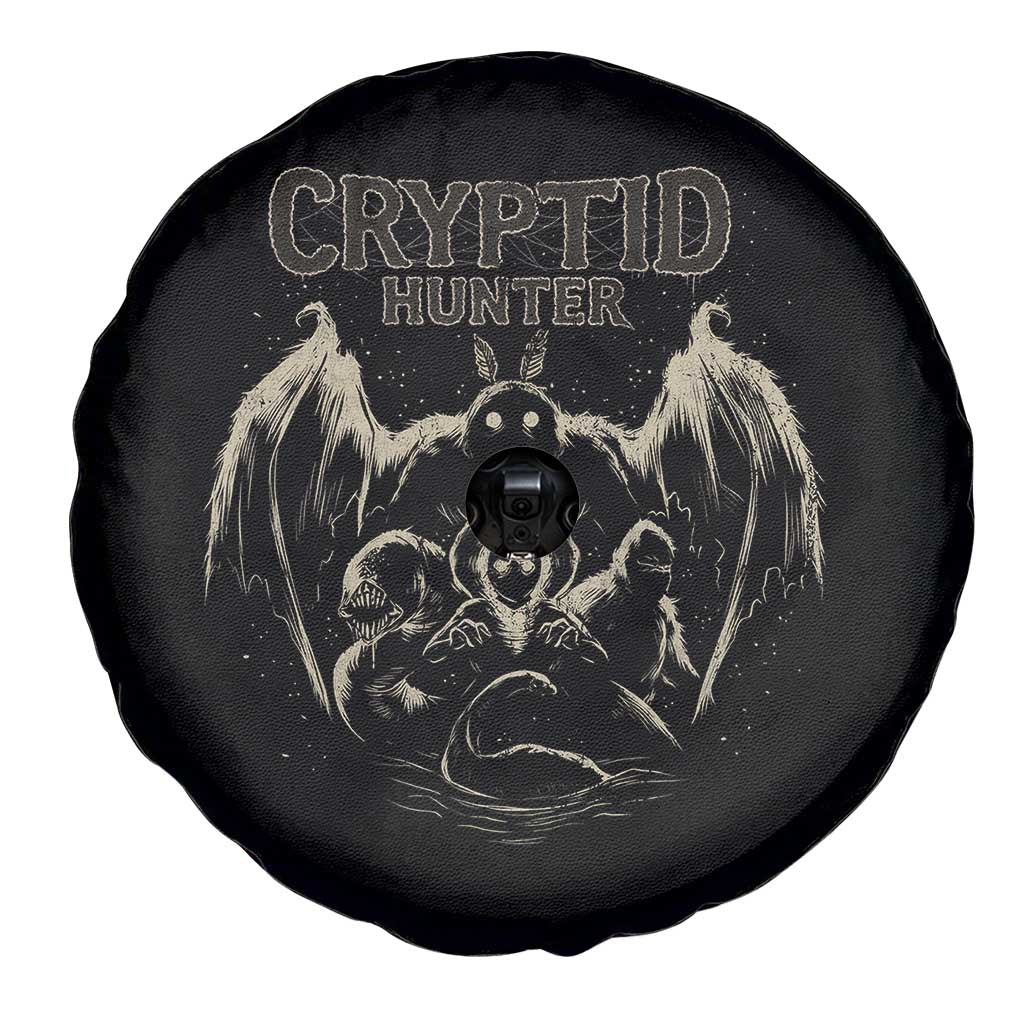 Retro Cryptid Hunter Spare Tire Cover Mothman Bigfoot Loch Ness Monster Cryptids - Wonder Print Shop