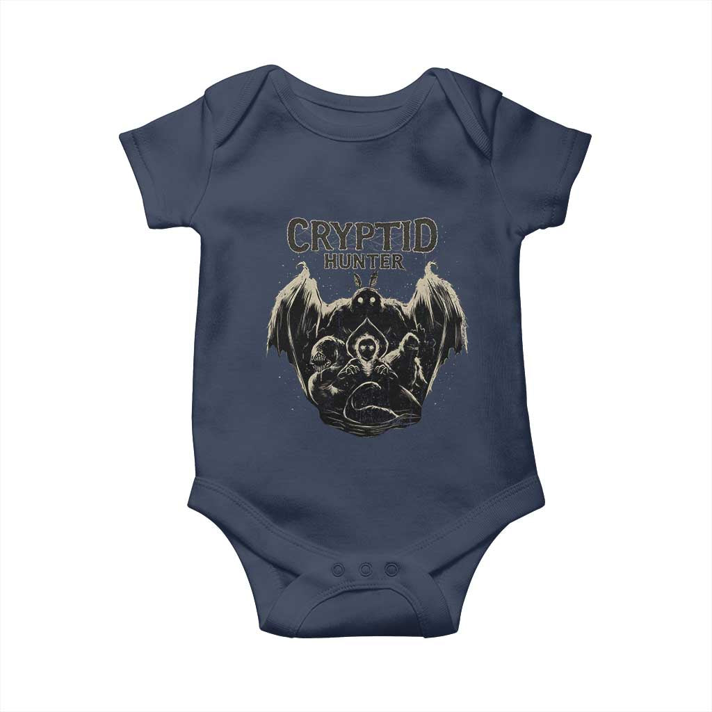 Retro Cryptid Hunter Baby Onesie Mothman Bigfoot Loch Ness Monster Cryptids - Wonder Print Shop