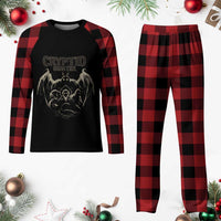 Retro Cryptid Hunter Plaid Pajama Set Mothman Bigfoot Loch Ness Monster Cryptids - Wonder Print Shop