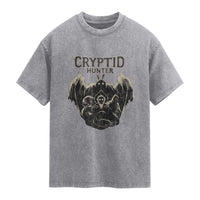 Retro Cryptid Hunter Washed Cotton T-Shirt Mothman Bigfoot Loch Ness Monster Cryptids