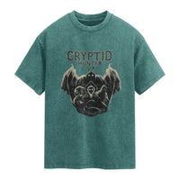 Retro Cryptid Hunter Washed Cotton T-Shirt Mothman Bigfoot Loch Ness Monster Cryptids
