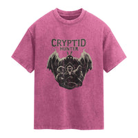 Retro Cryptid Hunter Washed Cotton T-Shirt Mothman Bigfoot Loch Ness Monster Cryptids