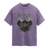 Retro Cryptid Hunter Washed Cotton T-Shirt Mothman Bigfoot Loch Ness Monster Cryptids