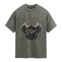 Retro Cryptid Hunter Washed Cotton T-Shirt Mothman Bigfoot Loch Ness Monster Cryptids