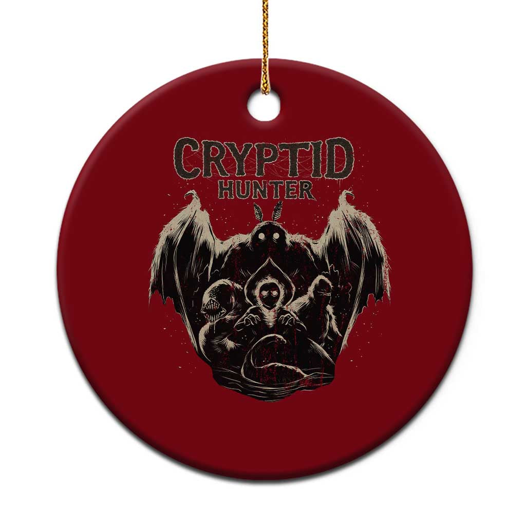 Retro Cryptid Hunter Ceramic Ornament Mothman Bigfoot Loch Ness Monster Cryptids - Wonder Print Shop