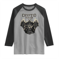 Retro Cryptid Hunter Raglan Shirt Mothman Bigfoot Loch Ness Monster Cryptids - Wonder Print Shop
