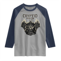 Retro Cryptid Hunter Raglan Shirt Mothman Bigfoot Loch Ness Monster Cryptids - Wonder Print Shop