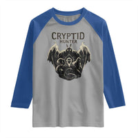 Retro Cryptid Hunter Raglan Shirt Mothman Bigfoot Loch Ness Monster Cryptids - Wonder Print Shop