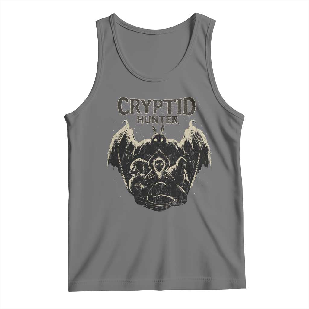 Retro Cryptid Hunter Tank Top Mothman Bigfoot Loch Ness Monster Cryptids - Wonder Print Shop