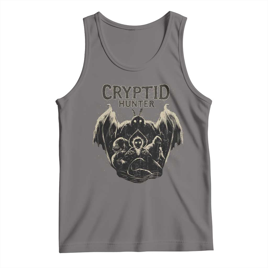 Retro Cryptid Hunter Tank Top Mothman Bigfoot Loch Ness Monster Cryptids - Wonder Print Shop