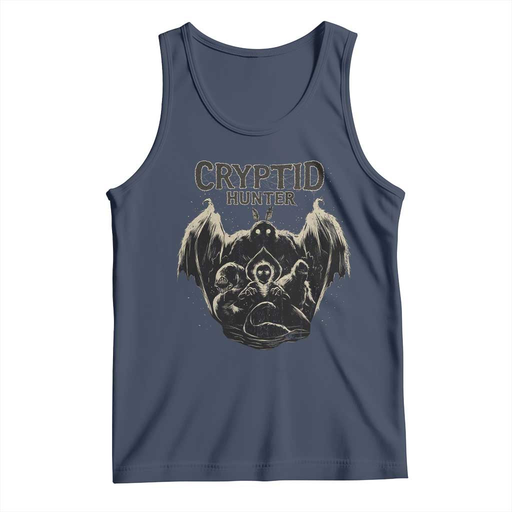 Retro Cryptid Hunter Tank Top Mothman Bigfoot Loch Ness Monster Cryptids - Wonder Print Shop
