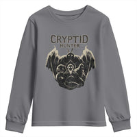 Retro Cryptid Hunter Youth Sweatshirt Mothman Bigfoot Loch Ness Monster Cryptids - Wonder Print Shop