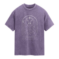 Mothman Washed Cotton T-Shirt Cryptid Paranormal Occult Horror Gothic Monster