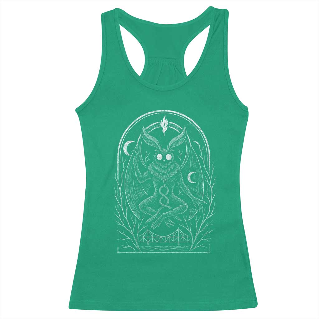 Mothman Racerback Tank Top Cryptid Paranormal Occult Horror Gothic Monster - Wonder Print Shop