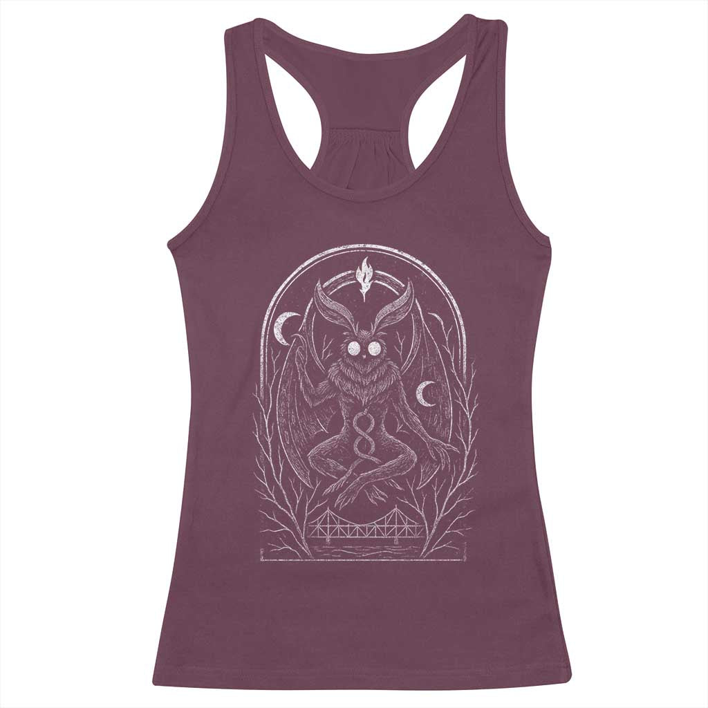 Mothman Racerback Tank Top Cryptid Paranormal Occult Horror Gothic Monster - Wonder Print Shop