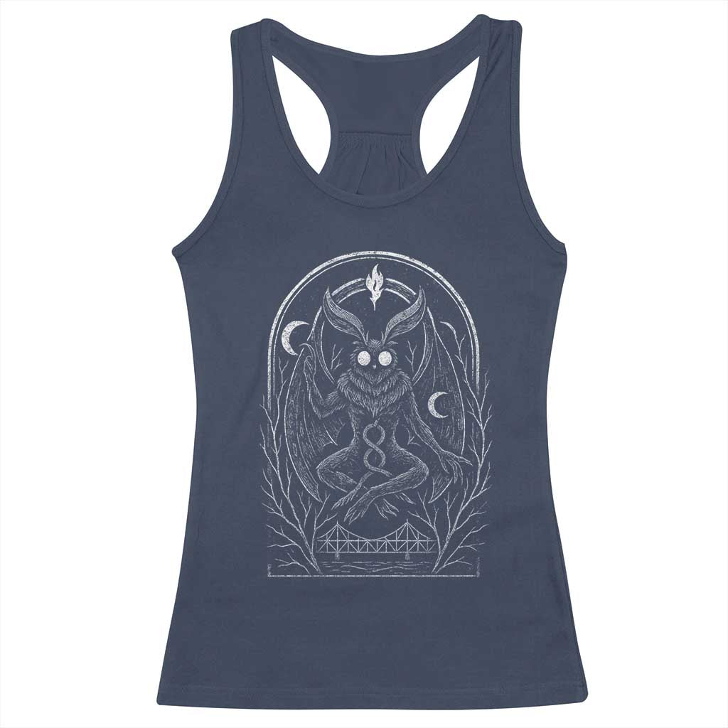 Mothman Racerback Tank Top Cryptid Paranormal Occult Horror Gothic Monster - Wonder Print Shop