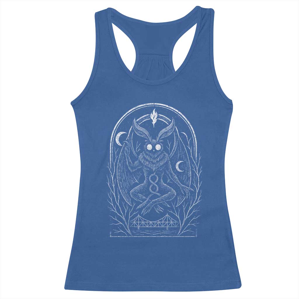 Mothman Racerback Tank Top Cryptid Paranormal Occult Horror Gothic Monster - Wonder Print Shop
