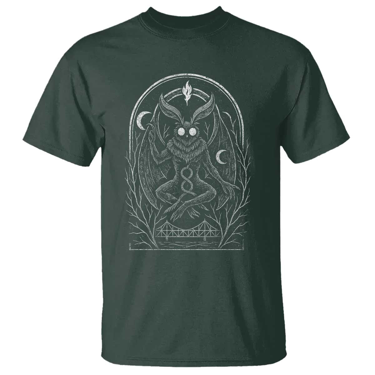 Mothman T Shirt Cryptid Paranormal Occult Horror Gothic Monster - Wonder Print Shop