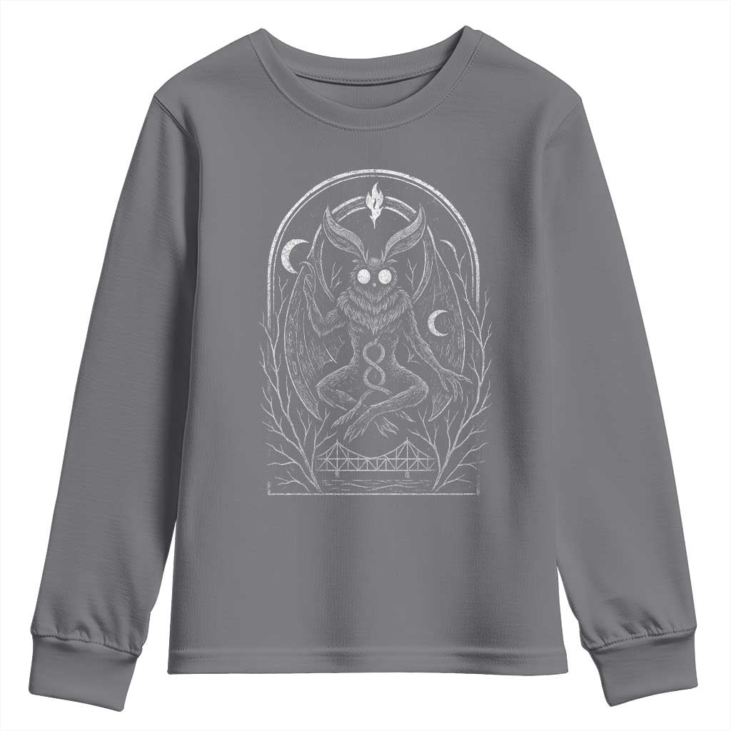 Mothman Youth Sweatshirt Cryptid Paranormal Occult Horror Gothic Monster - Wonder Print Shop