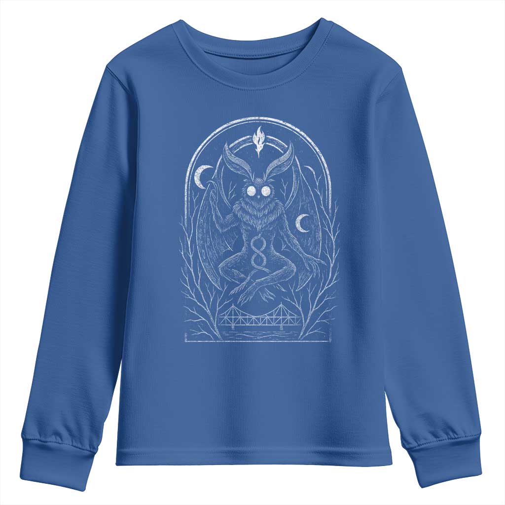 Mothman Youth Sweatshirt Cryptid Paranormal Occult Horror Gothic Monster - Wonder Print Shop