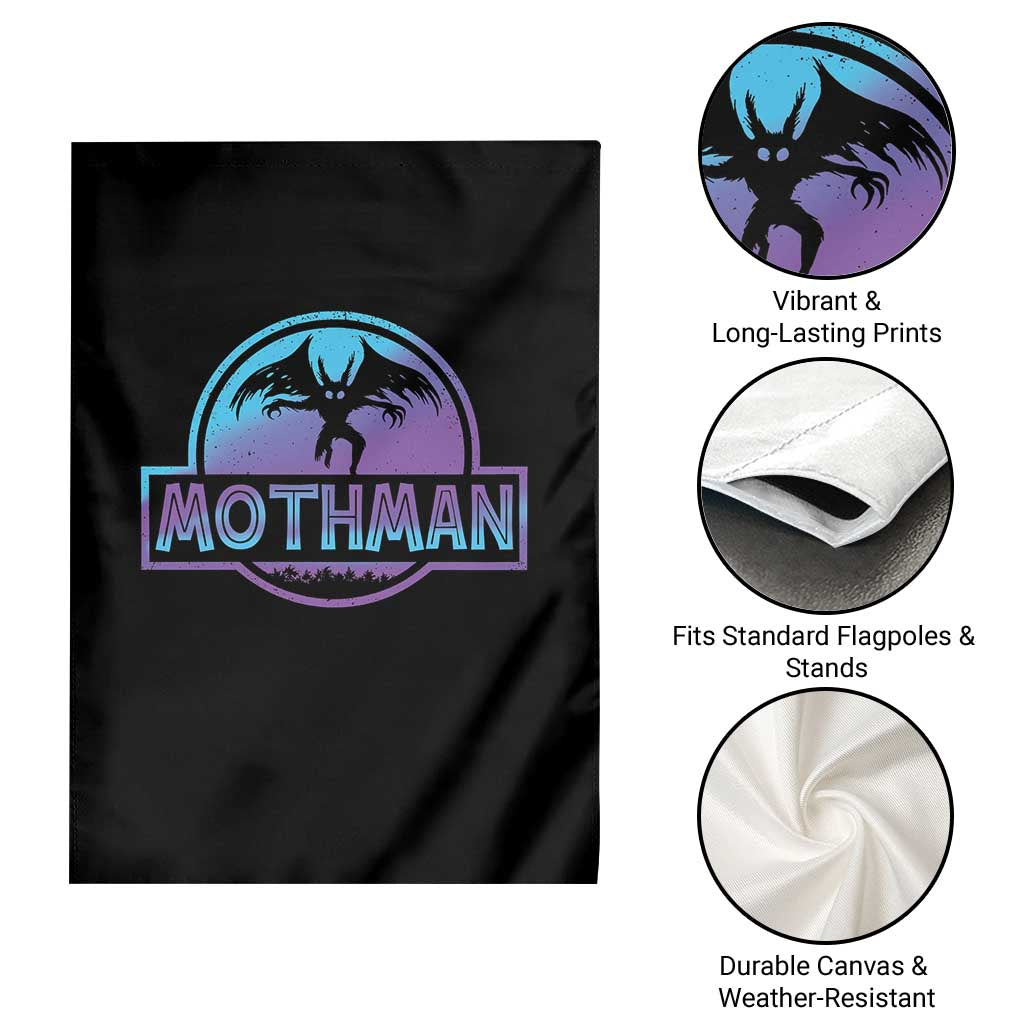 Mothman Garden Flag Retro Neon Cryptid Paranormal Horror Monster - Wonder Print Shop