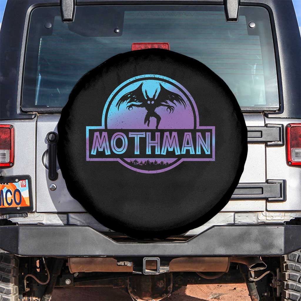 Mothman Spare Tire Cover Retro Neon Cryptid Paranormal Horror Monster - Wonder Print Shop