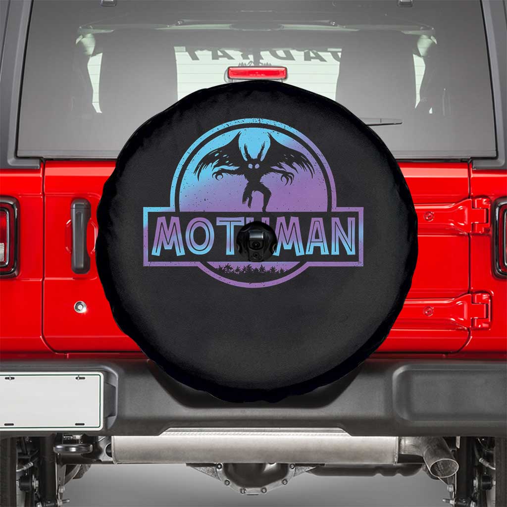 Mothman Spare Tire Cover Retro Neon Cryptid Paranormal Horror Monster - Wonder Print Shop