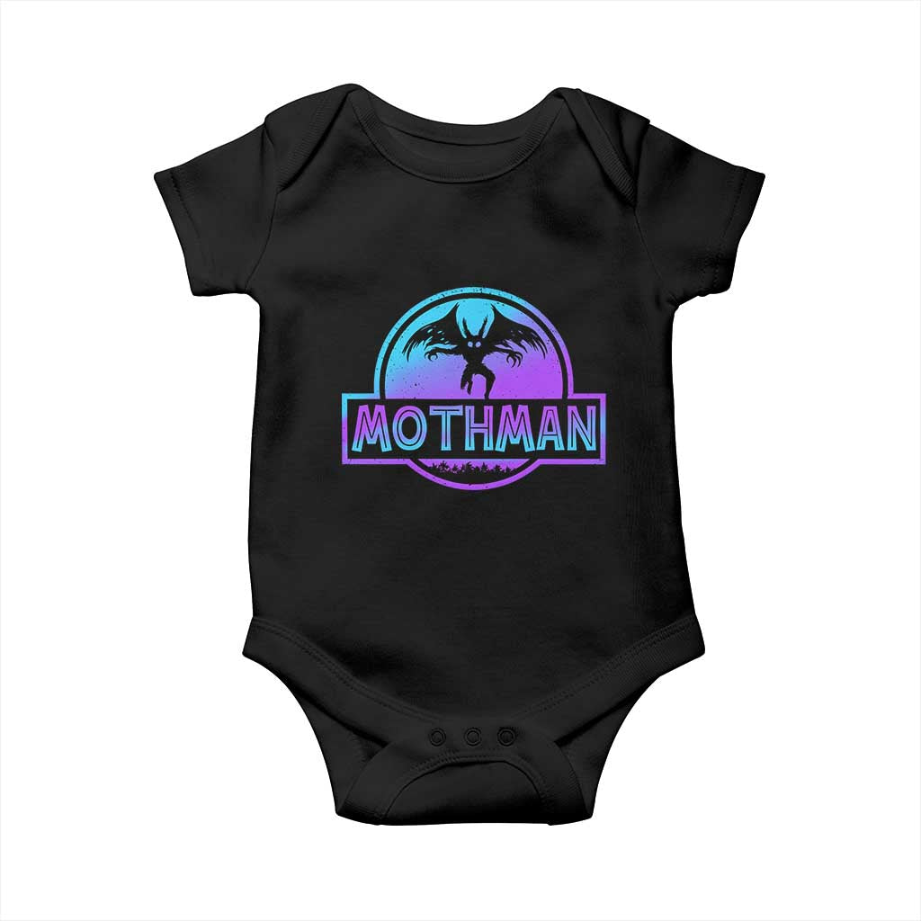 Mothman Baby Onesie Retro Neon Cryptid Paranormal Horror Monster - Wonder Print Shop