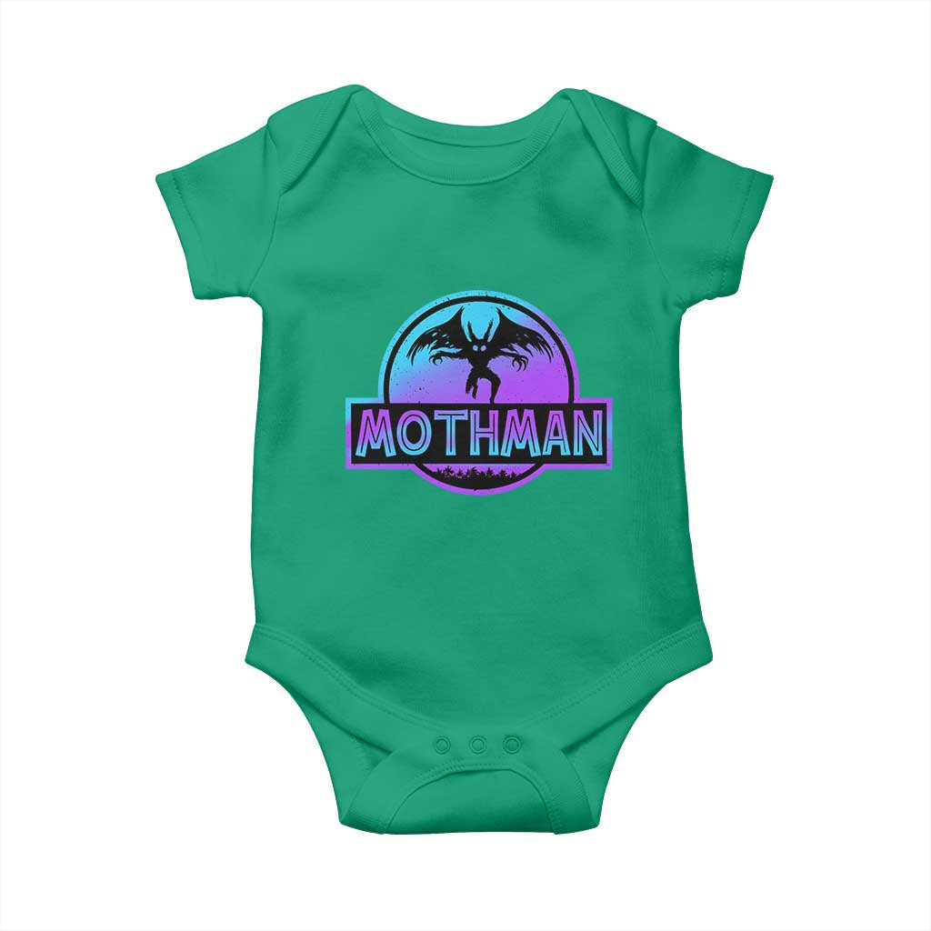 Mothman Baby Onesie Retro Neon Cryptid Paranormal Horror Monster - Wonder Print Shop
