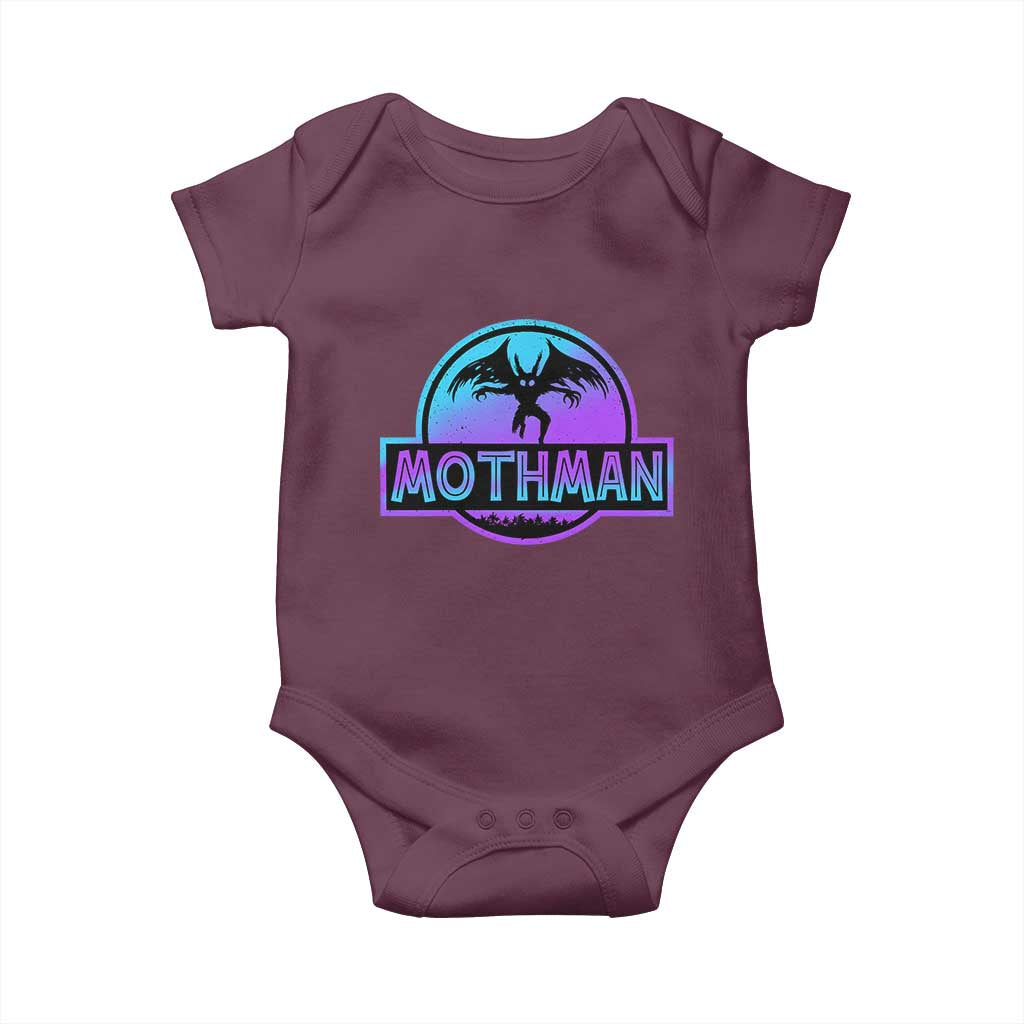 Mothman Baby Onesie Retro Neon Cryptid Paranormal Horror Monster - Wonder Print Shop