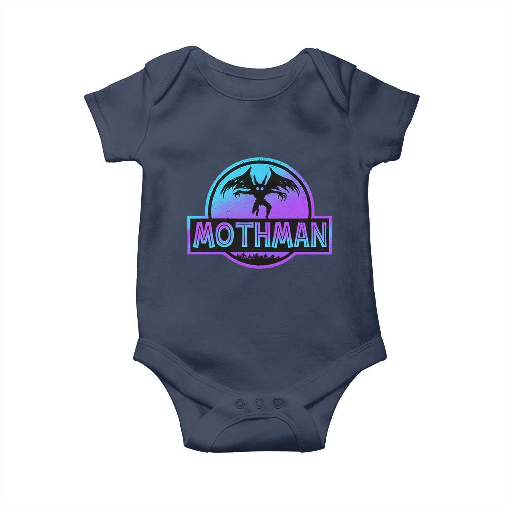 Mothman Baby Onesie Retro Neon Cryptid Paranormal Horror Monster - Wonder Print Shop