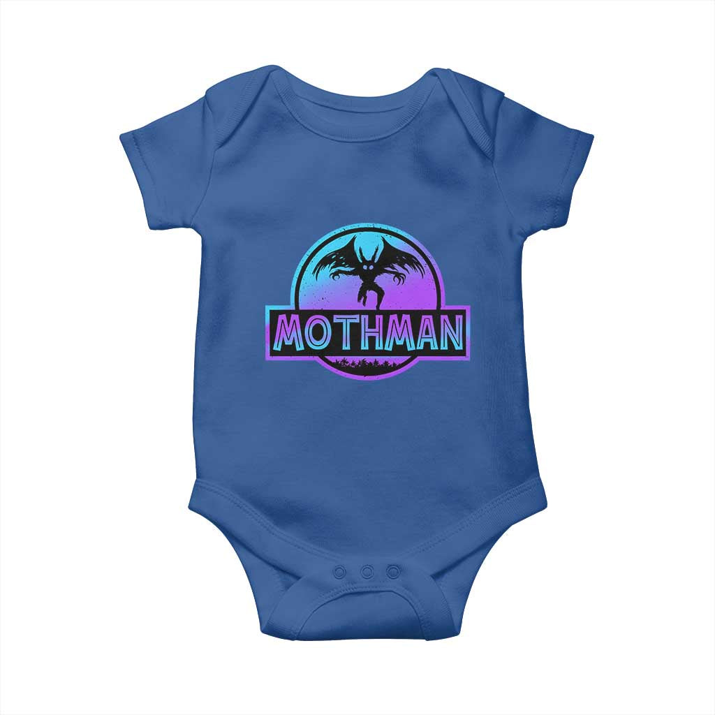 Mothman Baby Onesie Retro Neon Cryptid Paranormal Horror Monster - Wonder Print Shop