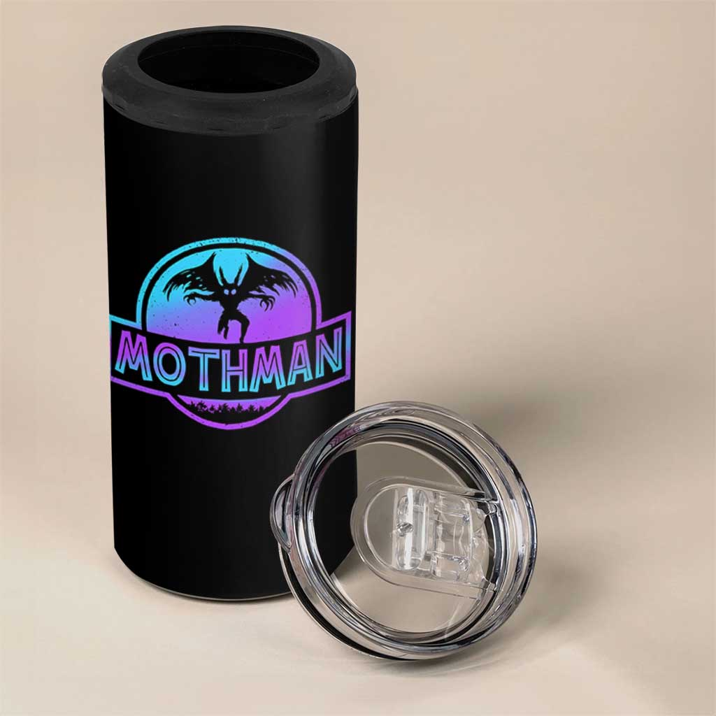 Mothman 4 in 1 Can Cooler Tumbler Retro Neon Cryptid Paranormal Horror Monster - Wonder Print Shop