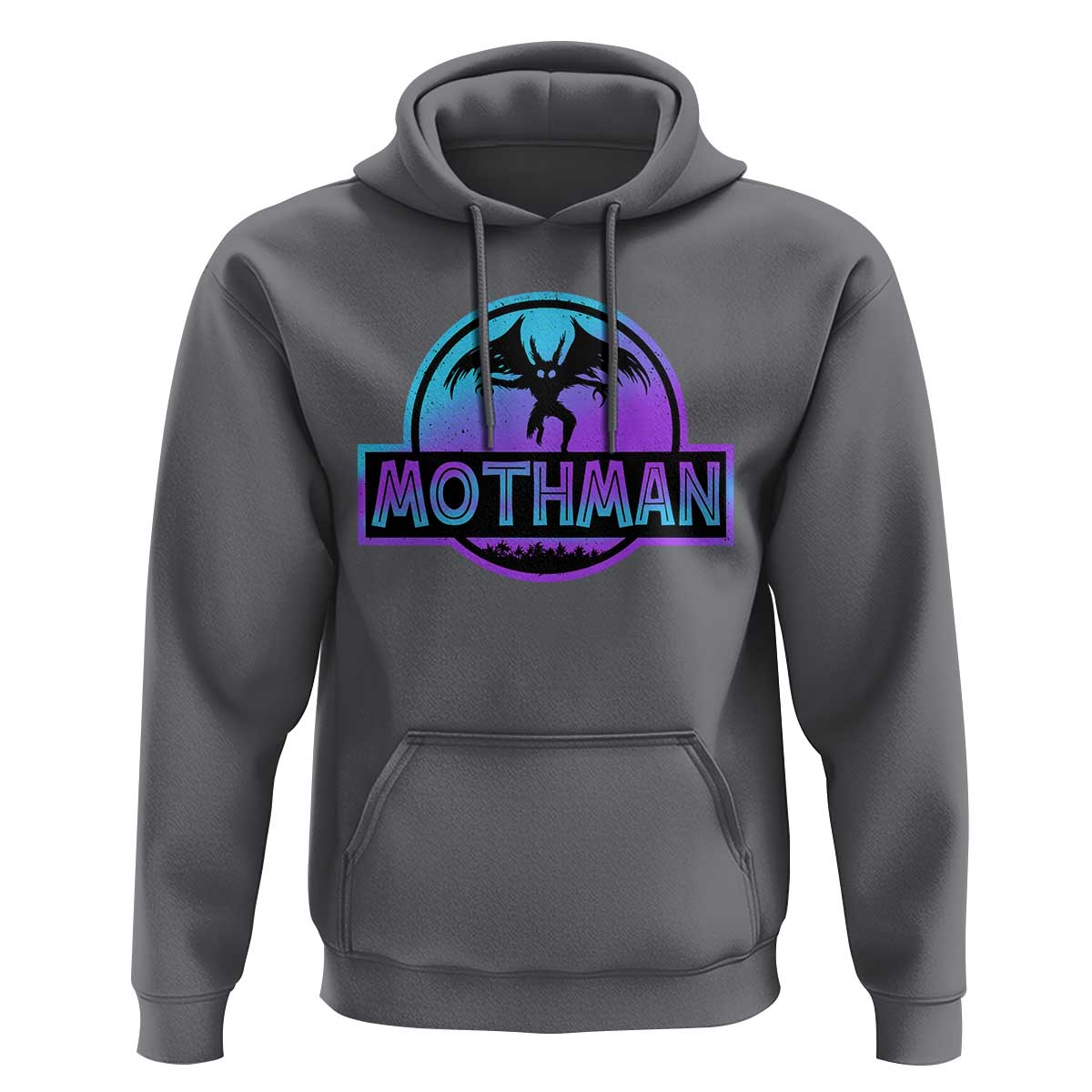 Mothman Hoodie Retro Neon Cryptid Paranormal Horror Monster - Wonder Print Shop
