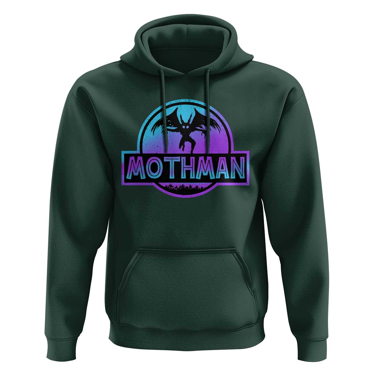 Mothman Hoodie Retro Neon Cryptid Paranormal Horror Monster - Wonder Print Shop