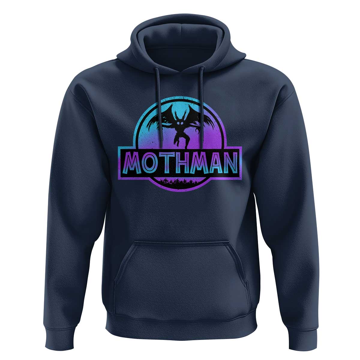 Mothman Hoodie Retro Neon Cryptid Paranormal Horror Monster - Wonder Print Shop