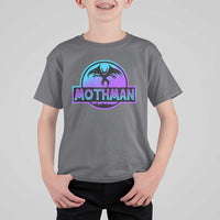 Mothman T Shirt For Kid Retro Neon Cryptid Paranormal Horror Monster - Wonder Print Shop