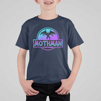 Mothman T Shirt For Kid Retro Neon Cryptid Paranormal Horror Monster - Wonder Print Shop