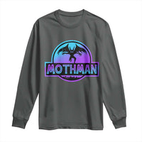 Mothman Long Sleeve Shirt Retro Neon Cryptid Paranormal Horror Monster - Wonder Print Shop