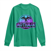 Mothman Long Sleeve Shirt Retro Neon Cryptid Paranormal Horror Monster - Wonder Print Shop