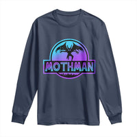 Mothman Long Sleeve Shirt Retro Neon Cryptid Paranormal Horror Monster - Wonder Print Shop