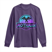 Mothman Long Sleeve Shirt Retro Neon Cryptid Paranormal Horror Monster - Wonder Print Shop