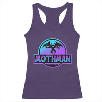Mothman Racerback Tank Top Retro Neon Cryptid Paranormal Horror Monster - Wonder Print Shop