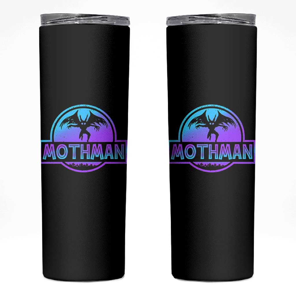 Mothman Skinny Tumbler Retro Neon Cryptid Paranormal Horror Monster - Wonder Print Shop