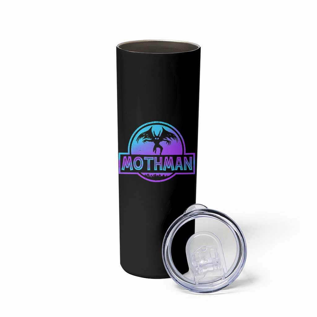 Mothman Skinny Tumbler Retro Neon Cryptid Paranormal Horror Monster - Wonder Print Shop
