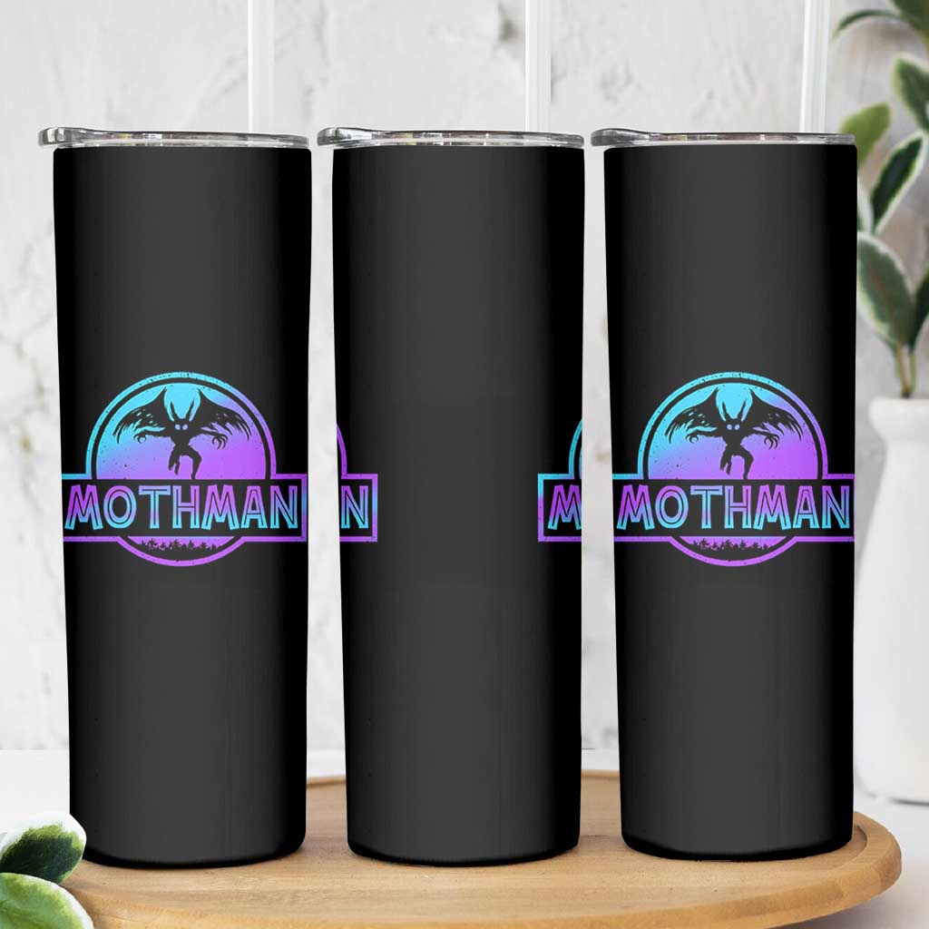 Mothman Skinny Tumbler Retro Neon Cryptid Paranormal Horror Monster - Wonder Print Shop