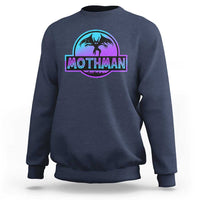 Mothman Sweatshirt Retro Neon Cryptid Paranormal Horror Monster - Wonder Print Shop