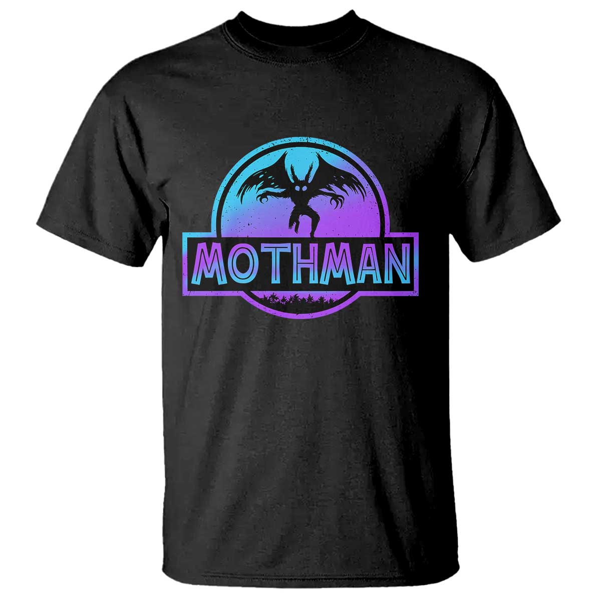 Mothman T Shirt Retro Neon Cryptid Paranormal Horror Monster - Wonder Print Shop
