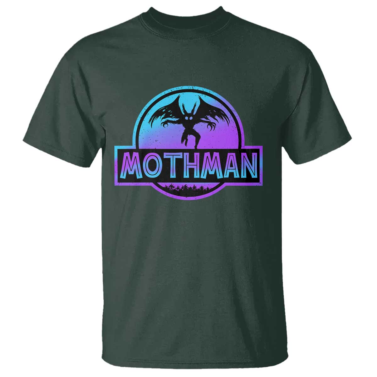 Mothman T Shirt Retro Neon Cryptid Paranormal Horror Monster - Wonder Print Shop