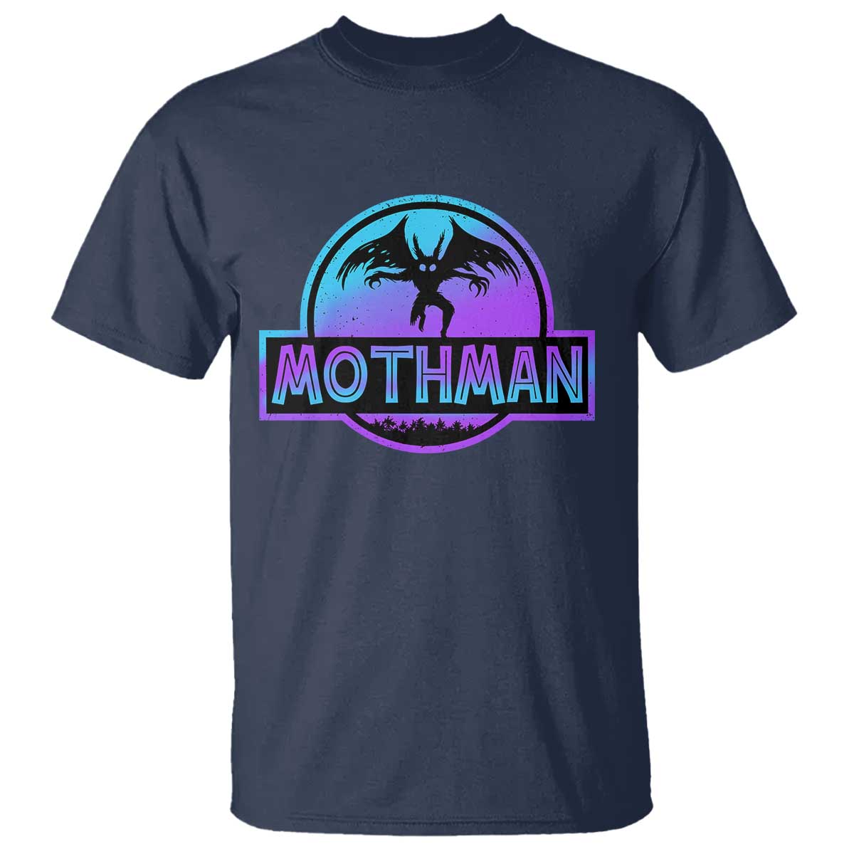 Mothman T Shirt Retro Neon Cryptid Paranormal Horror Monster - Wonder Print Shop